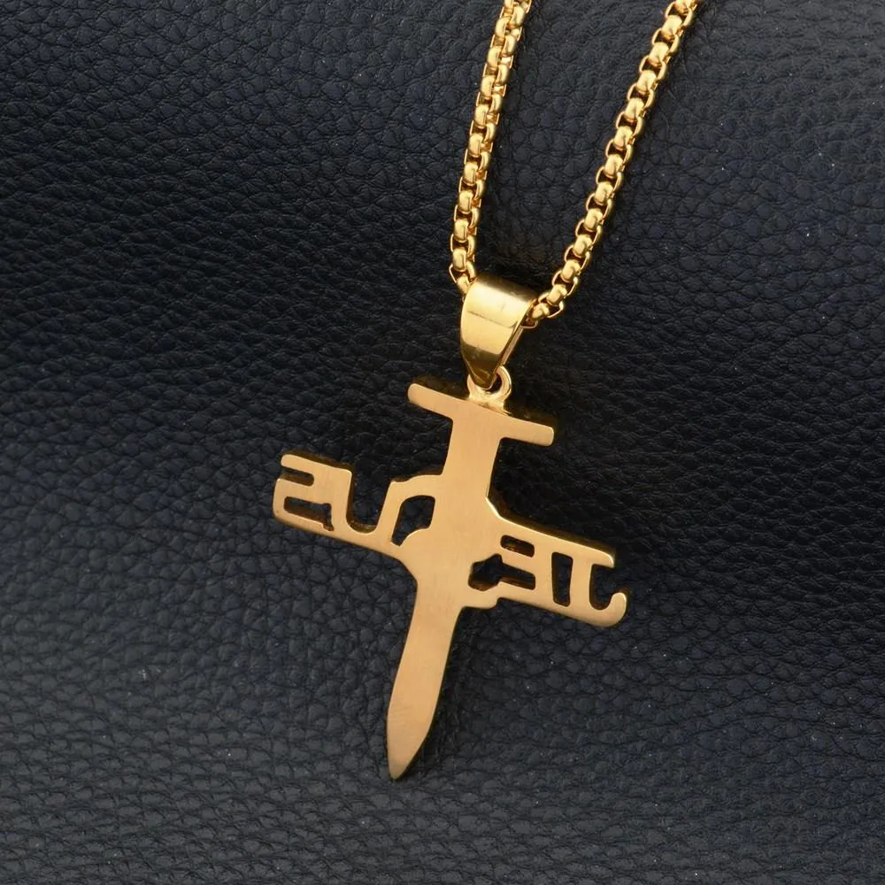 Hip Hop Jesus Cross Nail Pendant Necklace