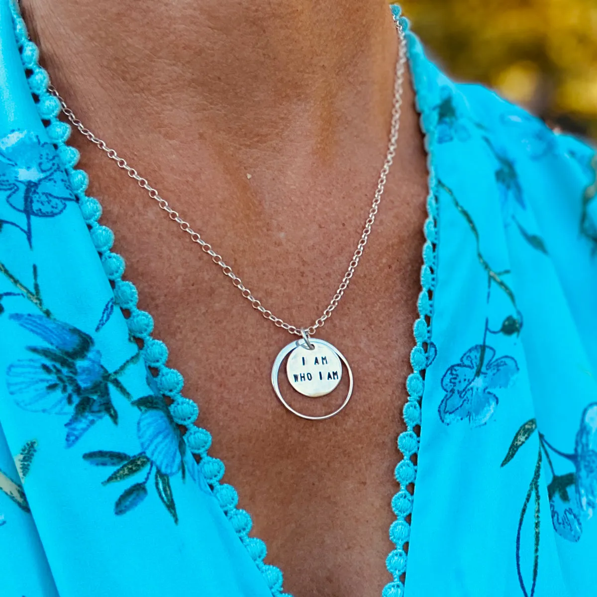 I am who I am - Sterling Silver Affirmation Necklace