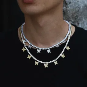 Iced Out Butterflies Tennis Chain