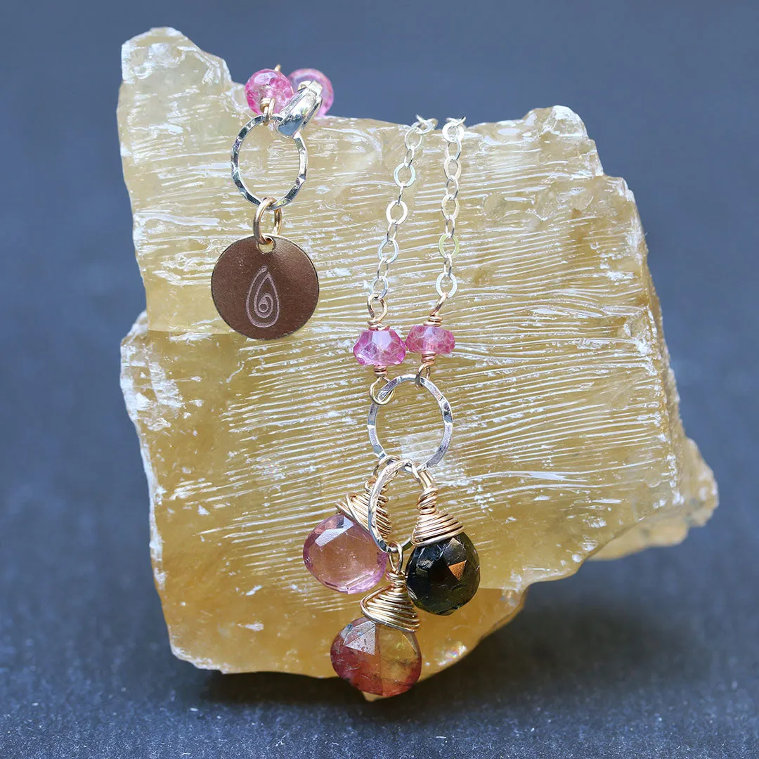 In Bloom - Tourmaline Cluster Drop Necklace