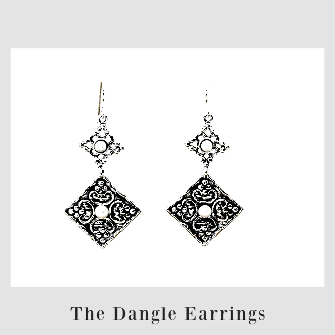 Israeli silver earrings for women with pearls