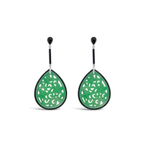 Jadeite, Diamond & Onyx Estate Earrings