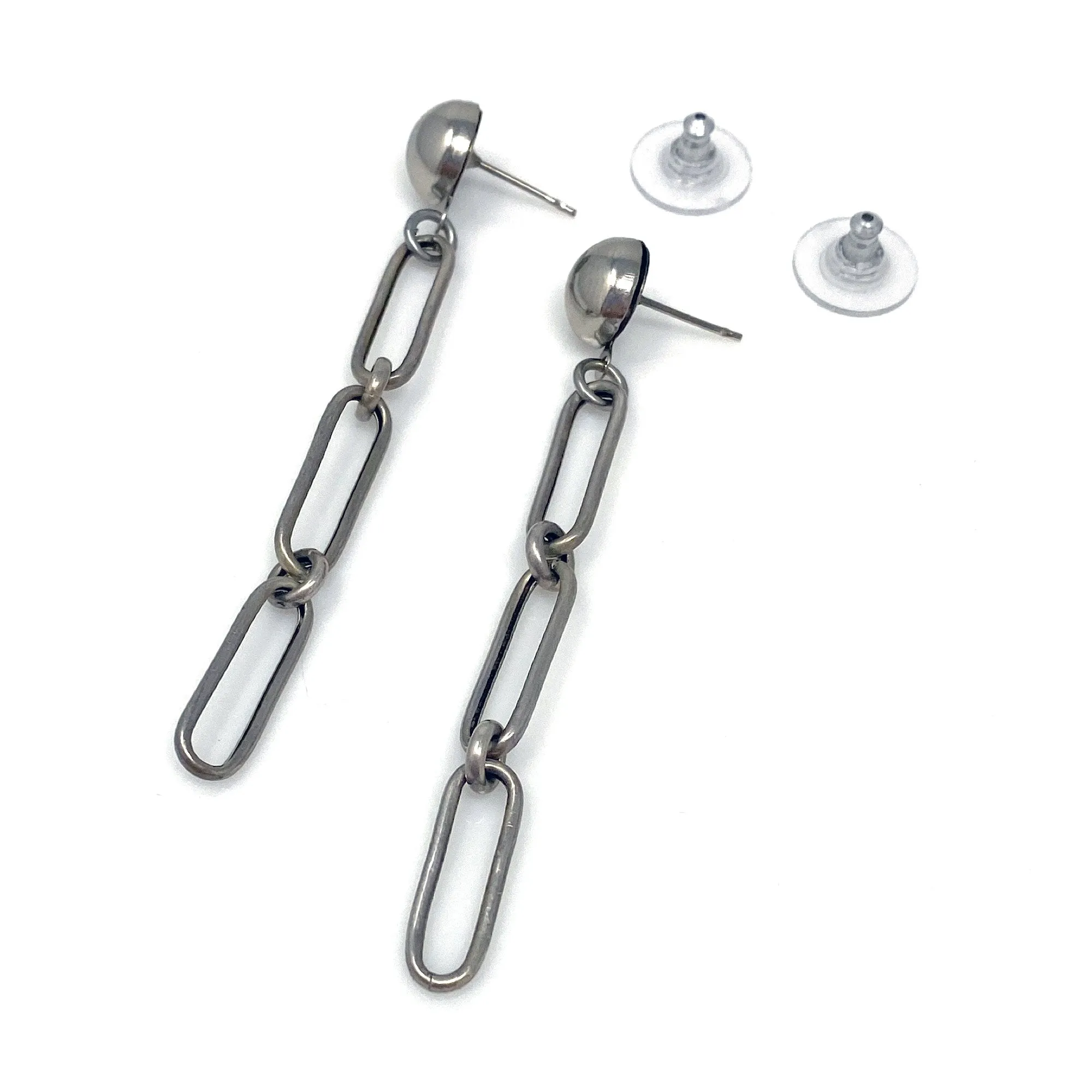 JULIEN silver paper clip earrings