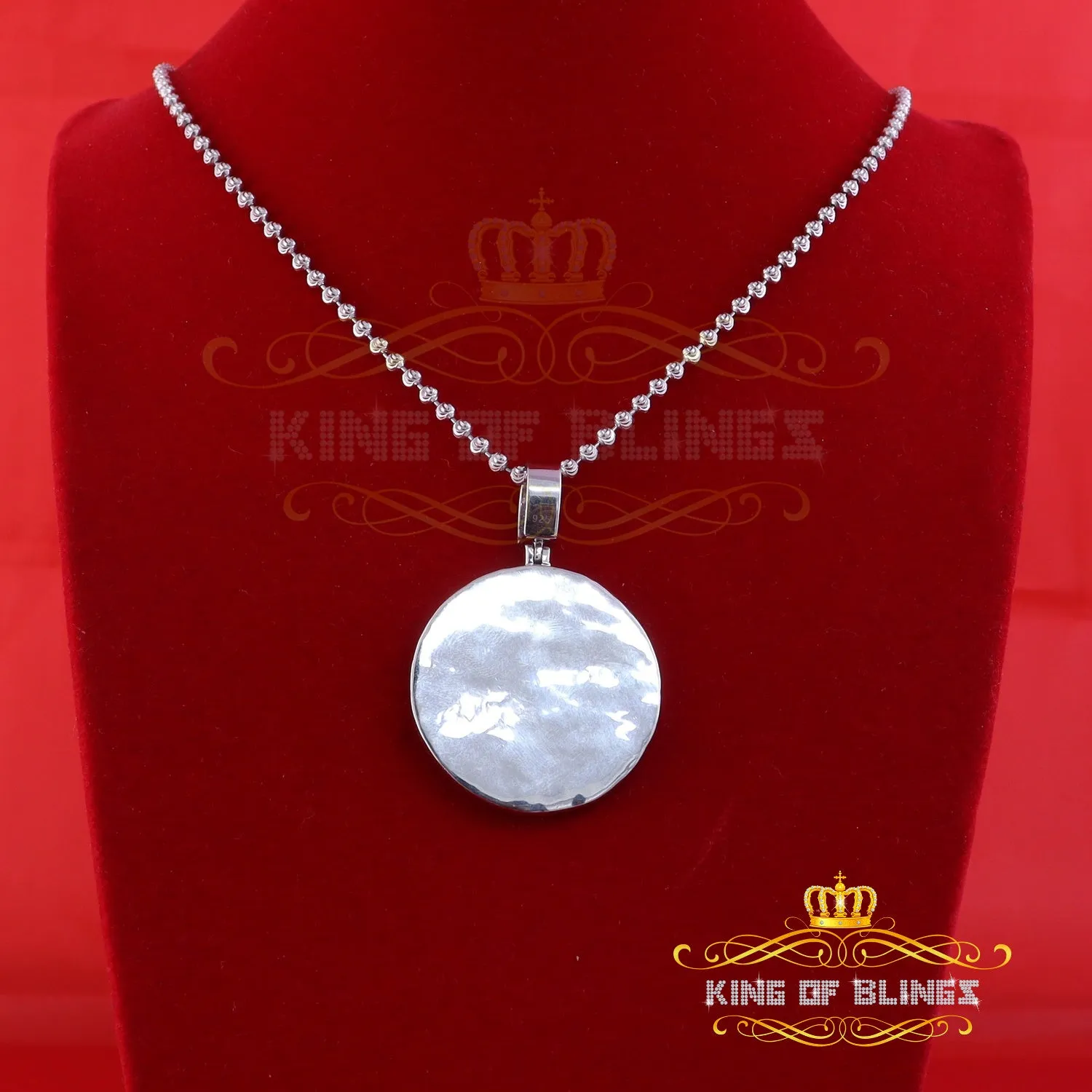 King Of Bling's 2.00ct Moissanite White 925 Silver Gamble Lucky 777 W/Dice Horse Shoes Pendant