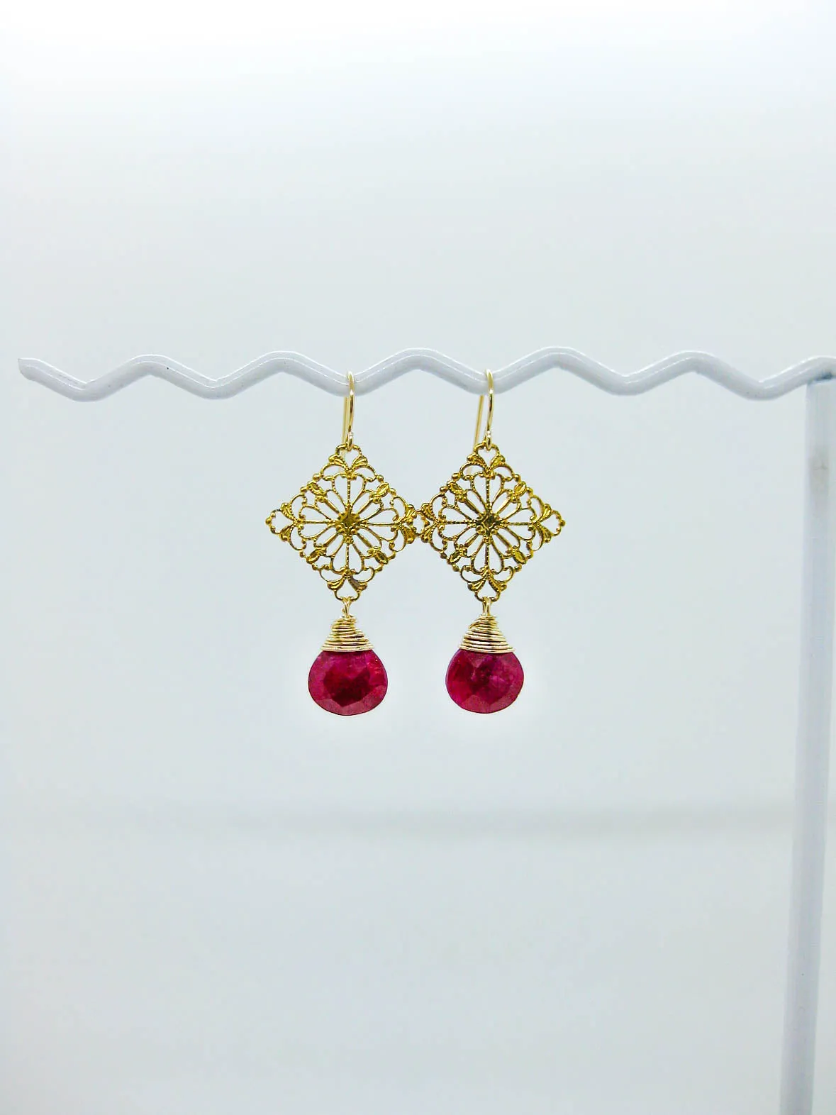 Lotus: Ruby Earrings - e667