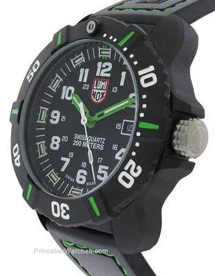 Luminox Coronado 44mm Tactical Watch - Black Dial - Green Accents - 200m