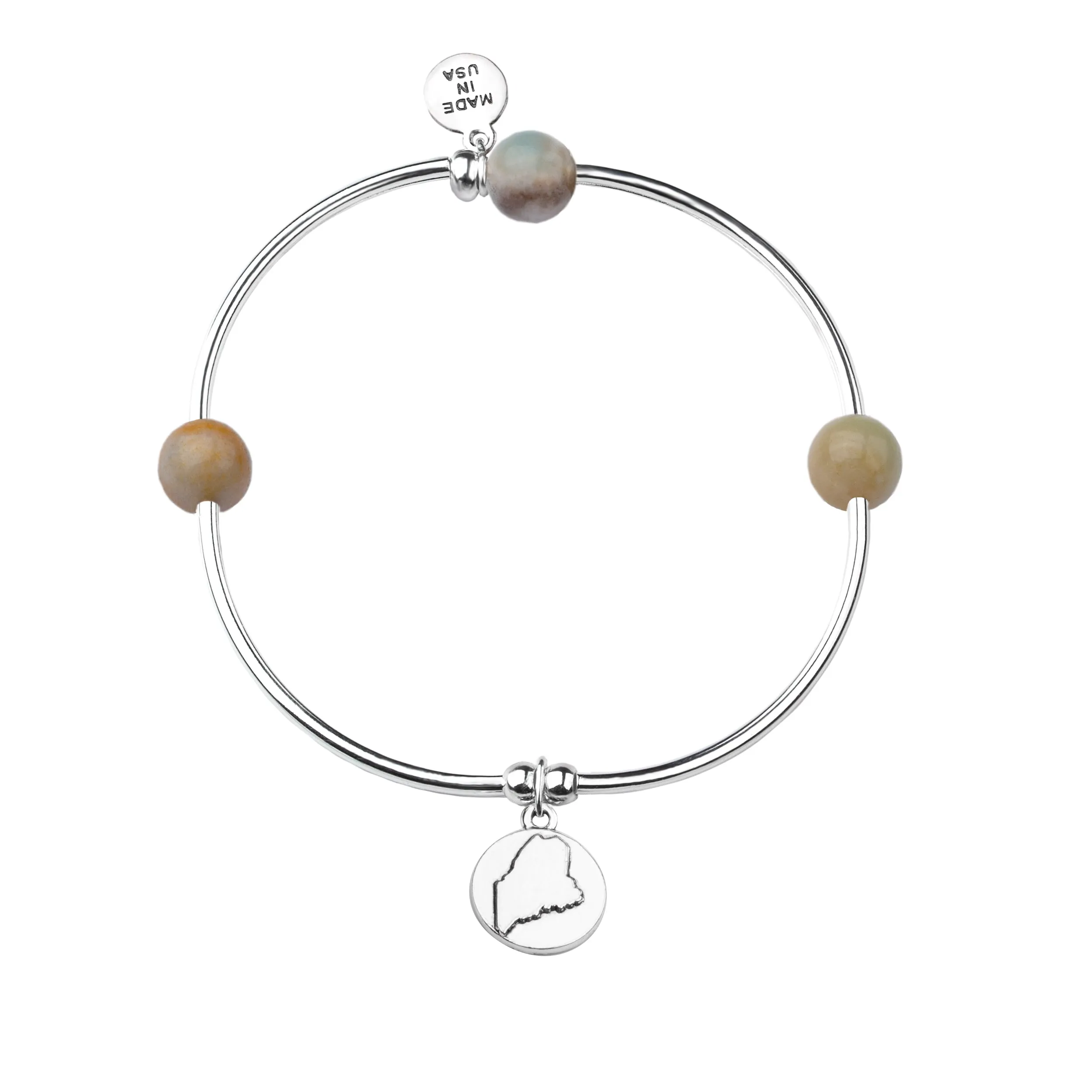 Maine | Bangle Charm Bracelet | Amazonite - Courage