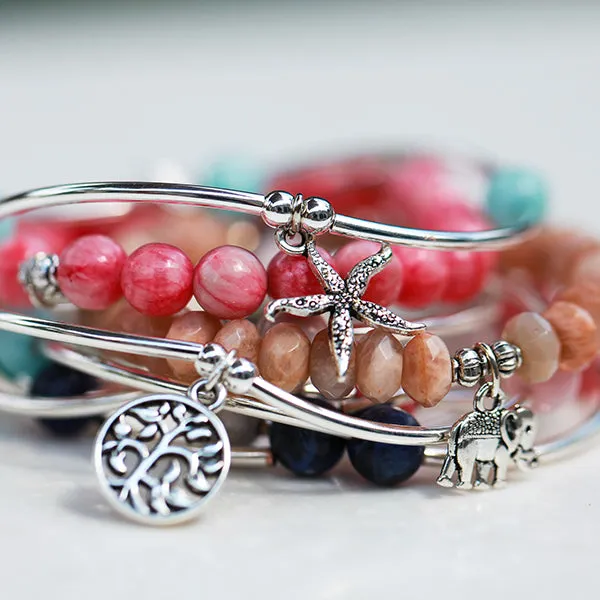 Maine | Bangle Charm Bracelet | Amazonite - Courage