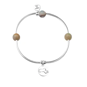 Massachusetts | Bangle Charm Bracelet | Amazonite - Courage