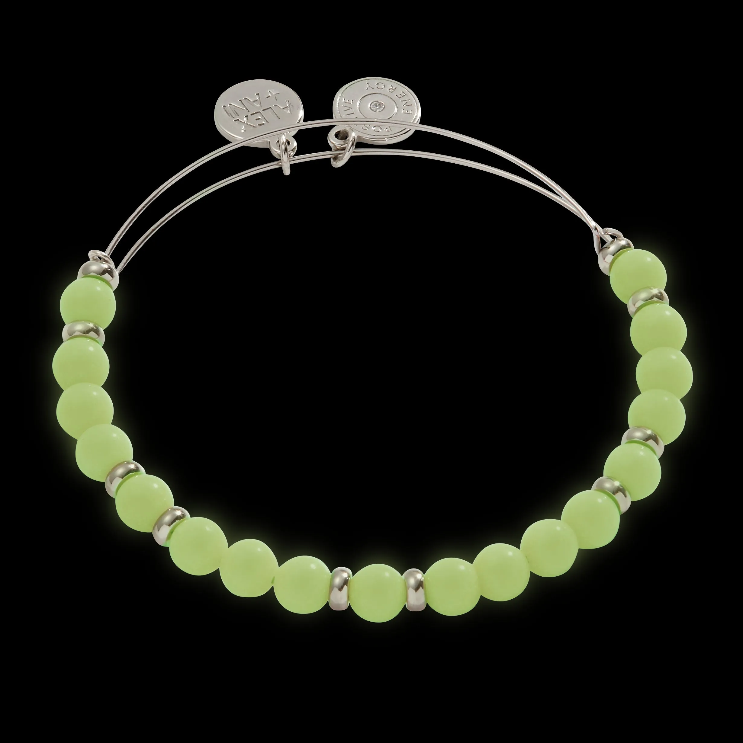 Mauve Glow in the Dark Beaded Bangle