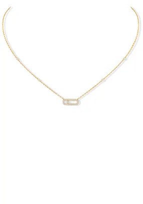 Messika Move Uno Pavé 18KG Diamond Necklace | Choose Gold