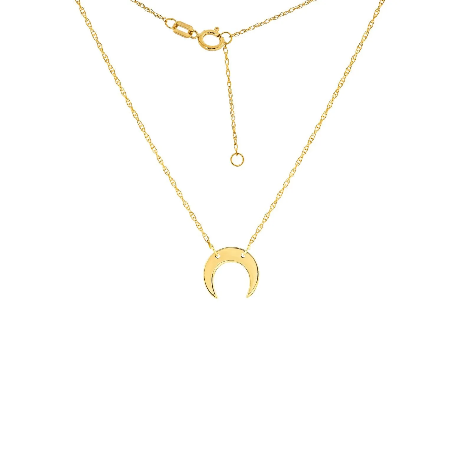 MINI GOLD HORN NECKLACE 14K