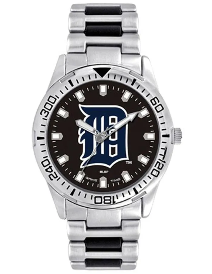 MLB Mens Detroit Tigers Heavy Hitter Watch - Bracelet Strap - Color Logo