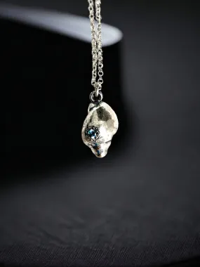 Mowhanau Shell Pendant - Silver   Aquamarine