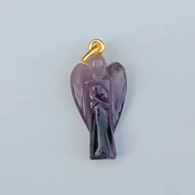 Natural Amethyst February Birthstone Angle Wing Pendant