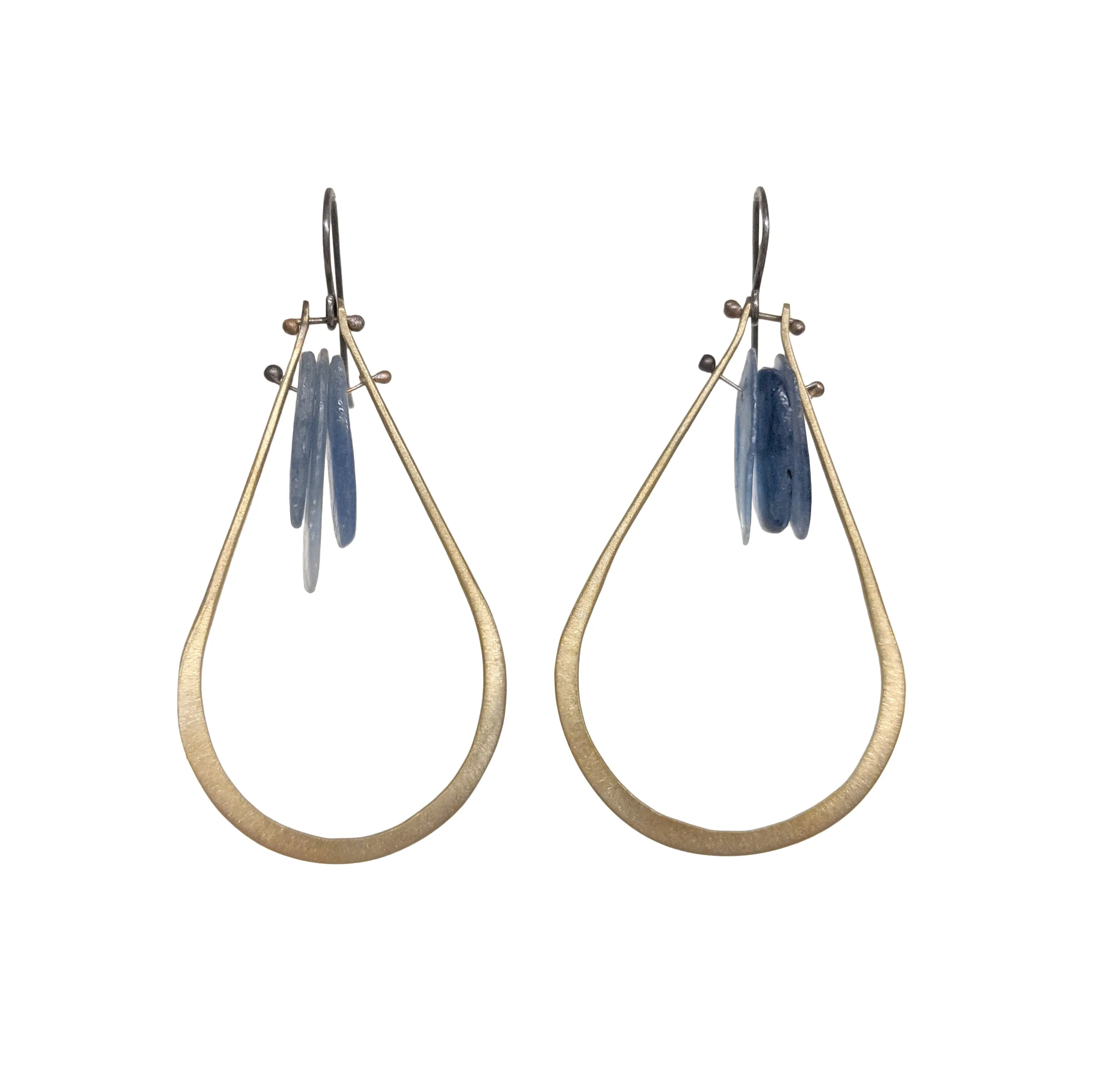 NEW! Brass Drop and Kyanite Earrings by Eric Silva