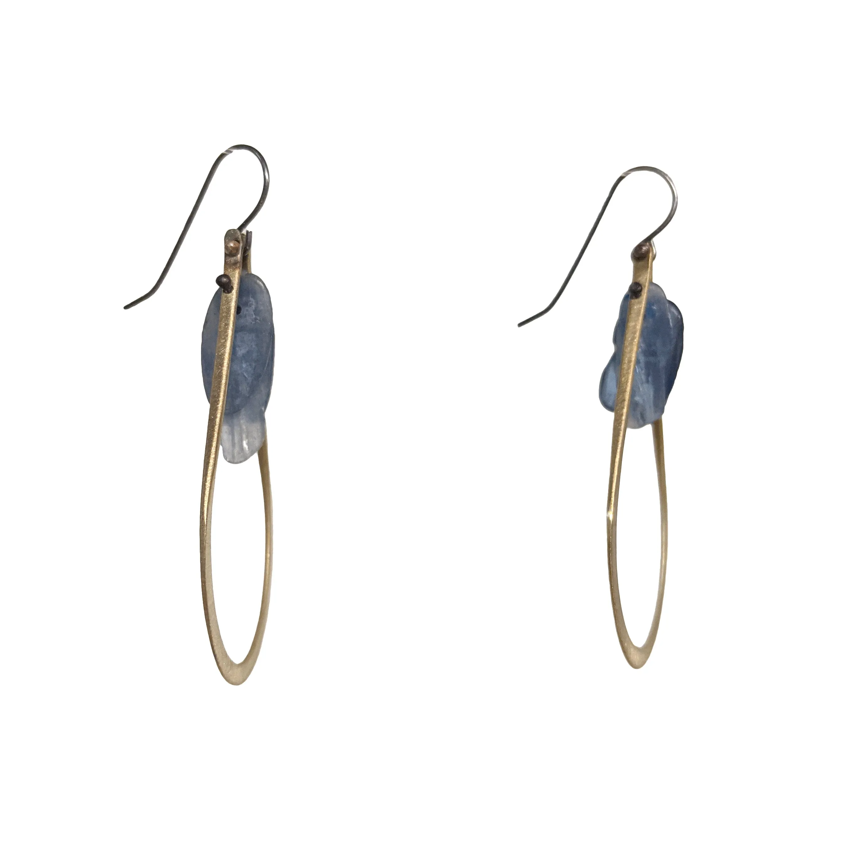 NEW! Brass Drop and Kyanite Earrings by Eric Silva