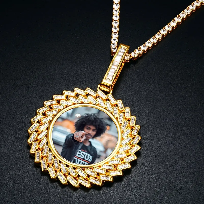 New Custom Photo Medallion Pendant Sunflower Necklace