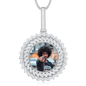 New Custom Photo Medallion Pendant Sunflower Necklace