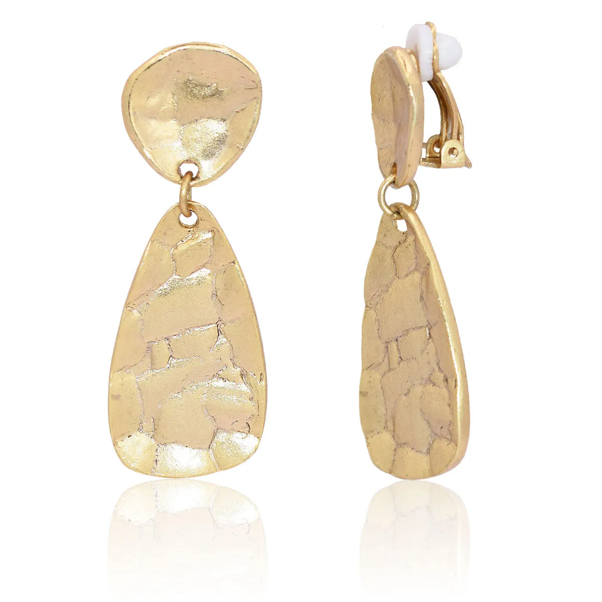 Organically shaped dangle clip-on Earrings