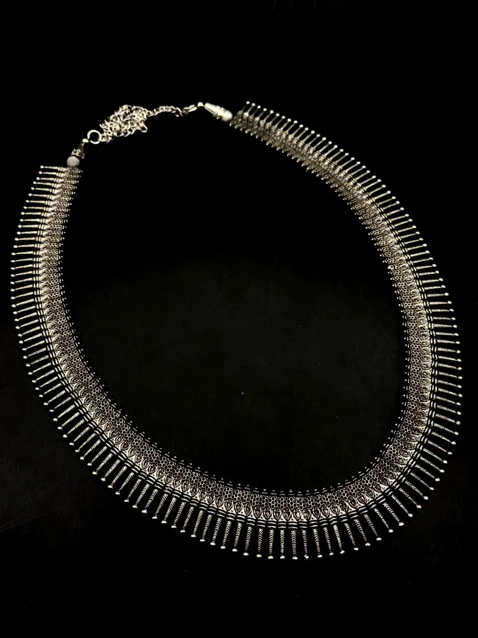 Oxidised German Silver Long haaram Necklace !