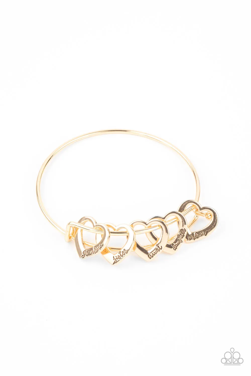 Paparazzi A Charmed Society - Gold Bracelet with hearts