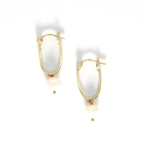 Pearl Brass Drop Earrings