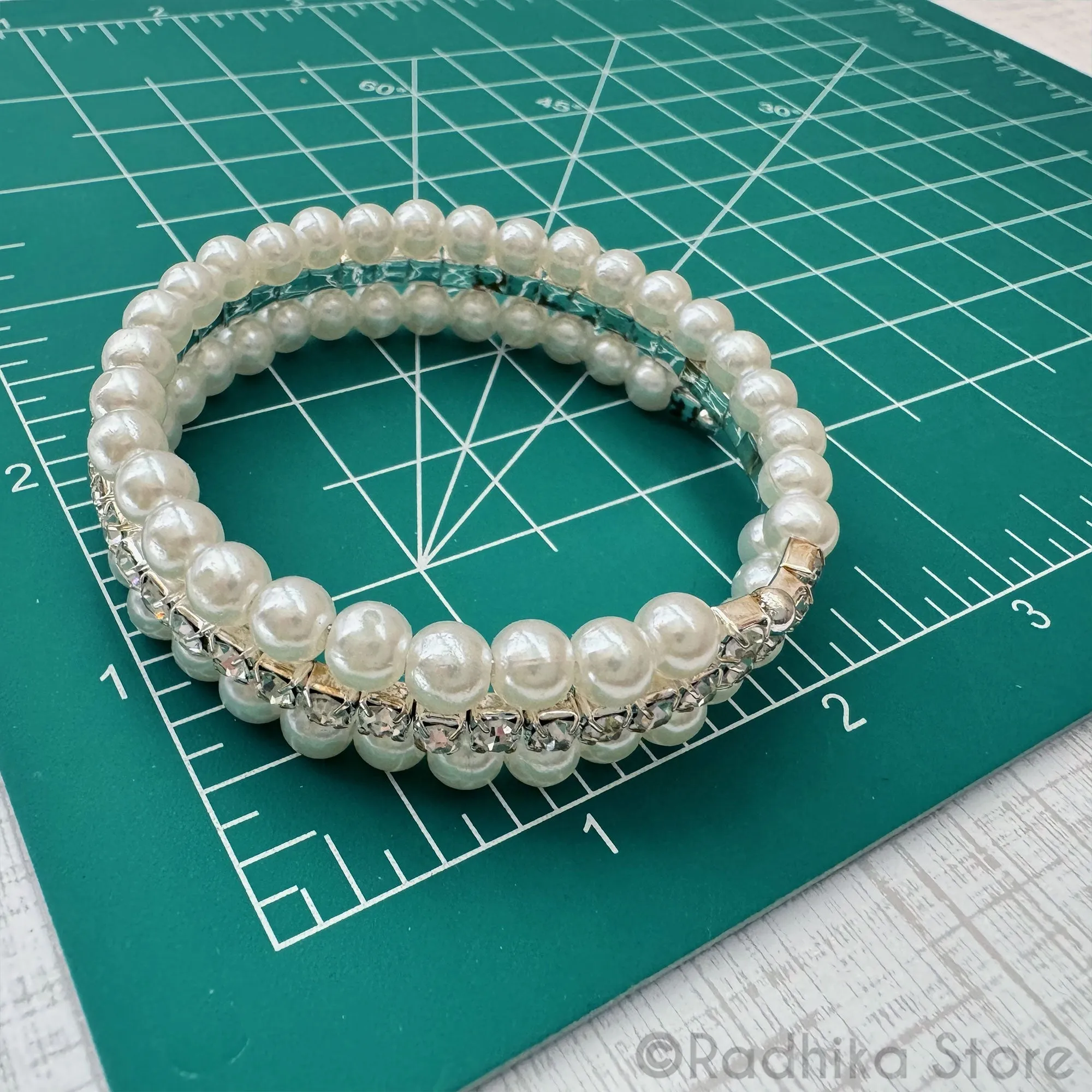 Pearl With Rhinestone - Large Deity-Bangle-