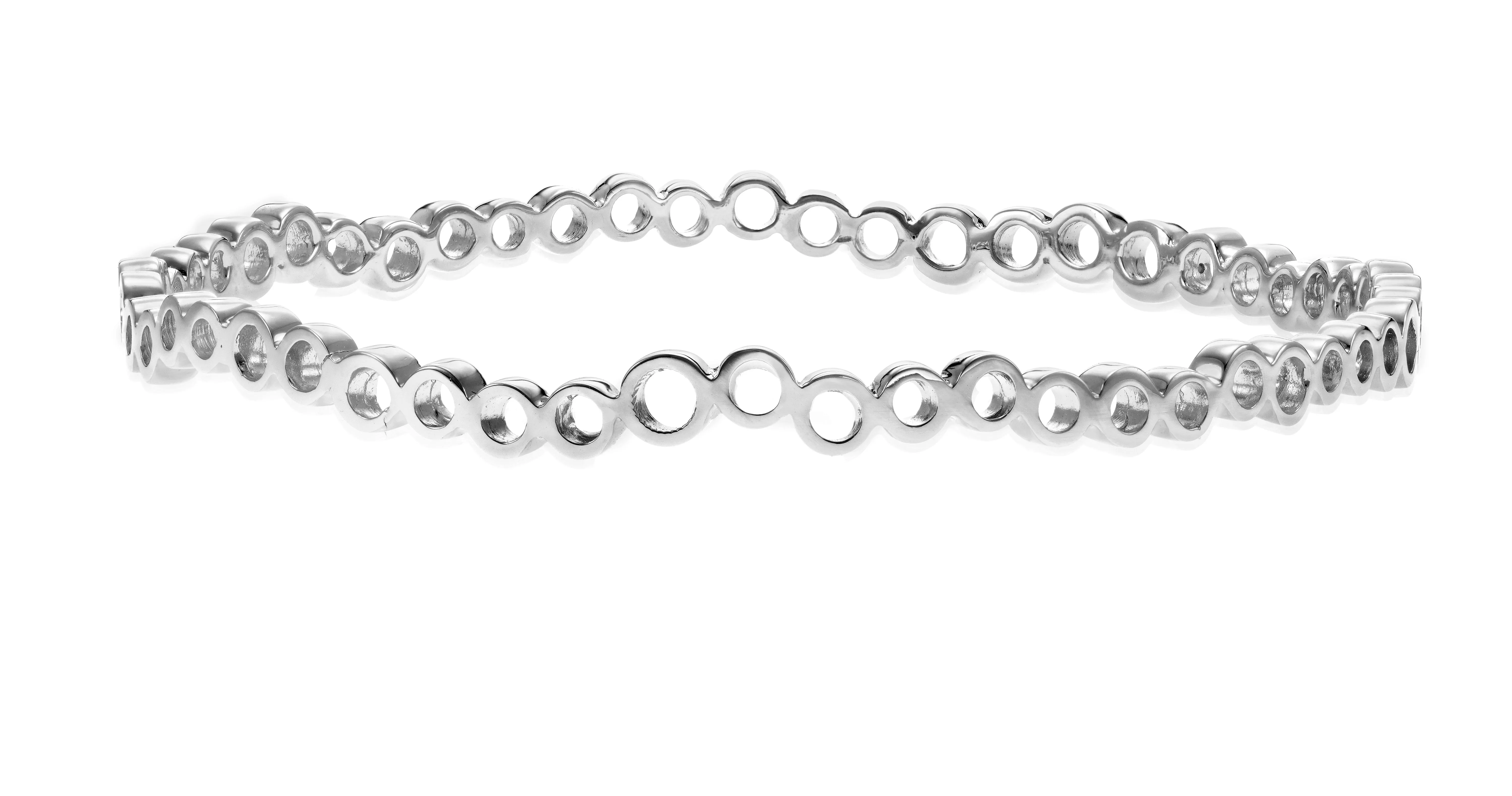 Pebbles Bangle Rhodium