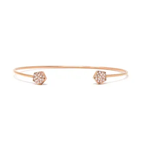 Pentagon Diamond Cuff Bracelet in 14K Rose Gold