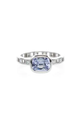 Burmese Cushion-Cut Spinel Solitaire Ring in White Gold - Pixel Dust Open Set