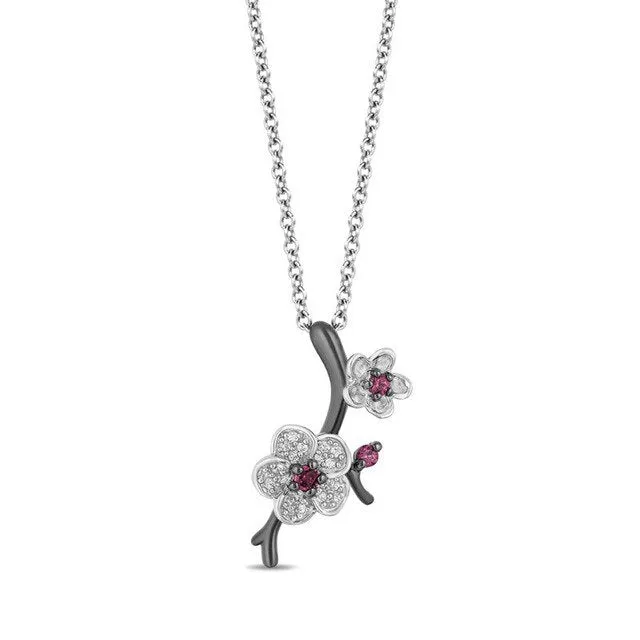 Plum Blossom Flower Crystal Necklace, Earrings & Ring Jewelry Set