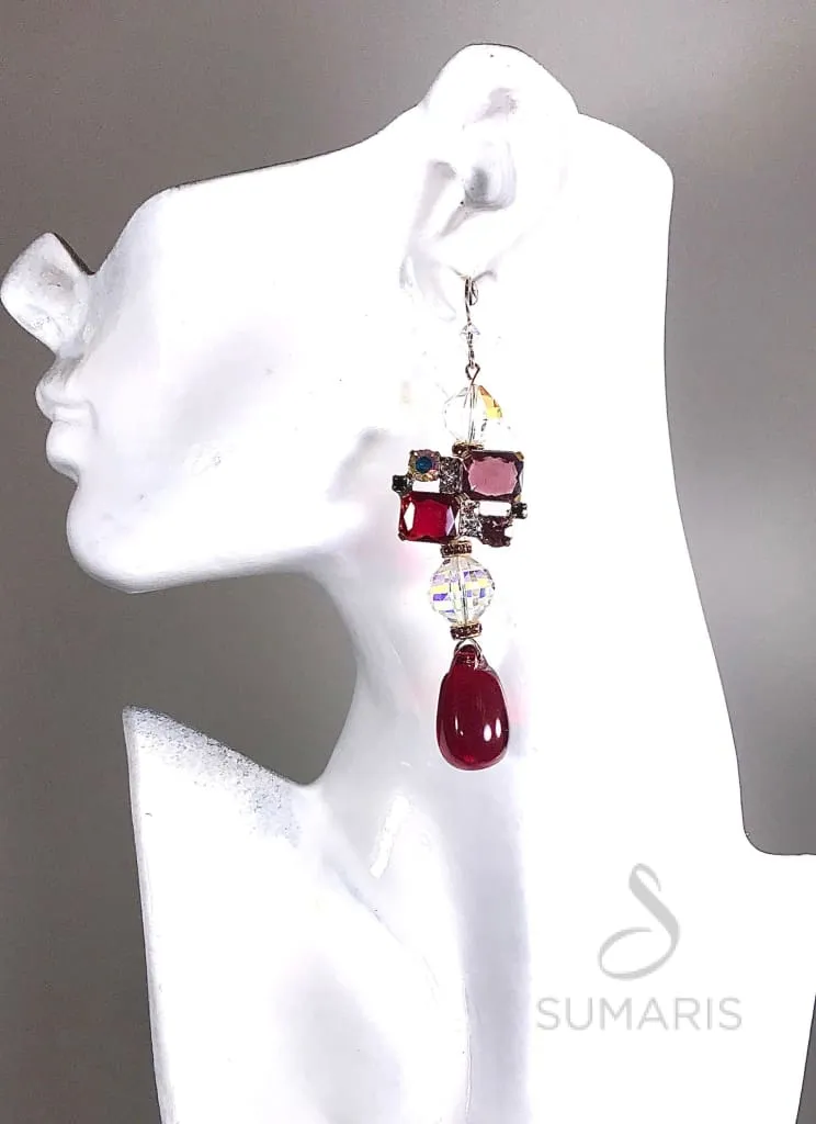 PLUMS OOAK STATEMENT EARRINGS