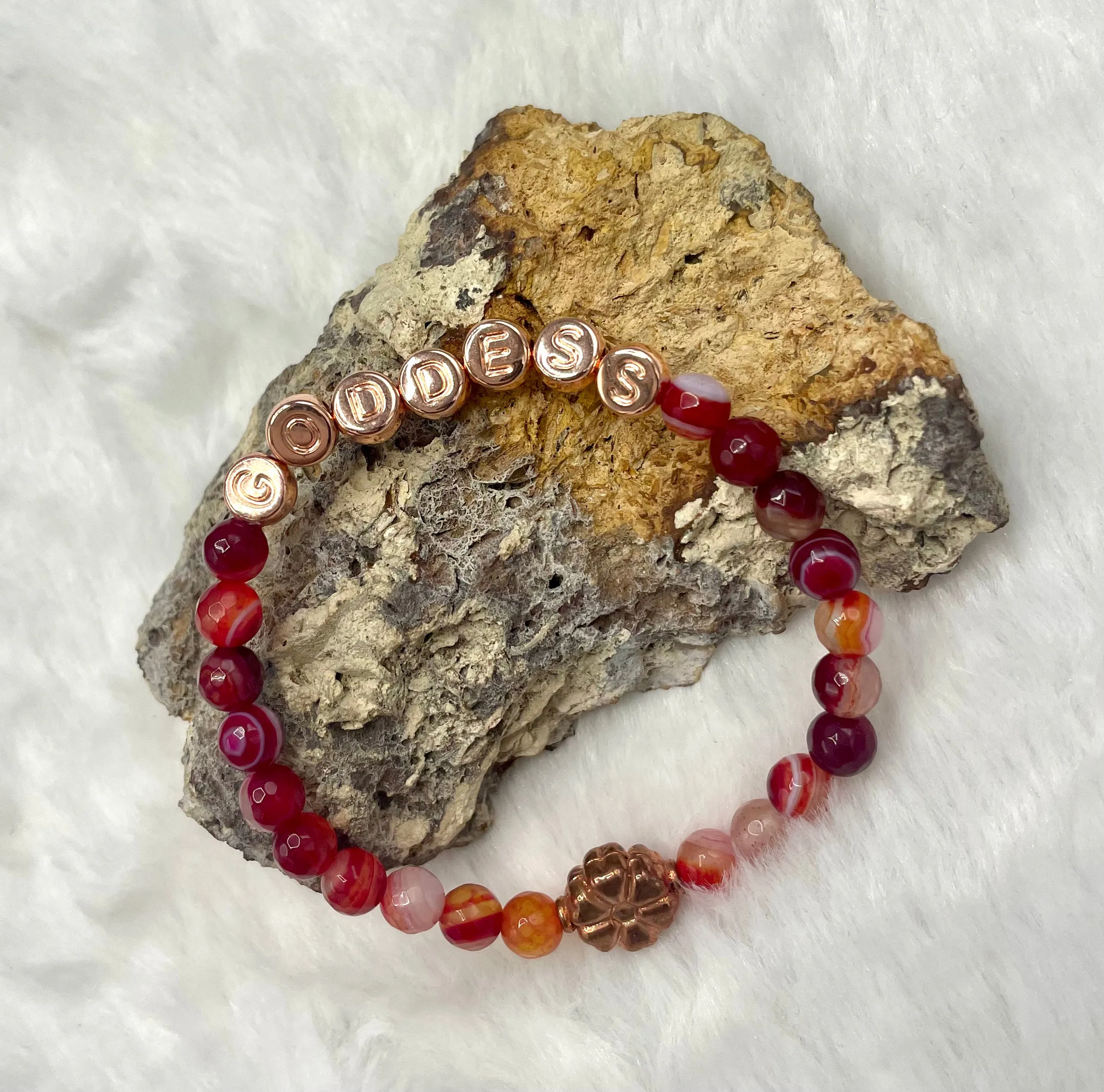 Red Banded Agate “Goddess” Bracelet