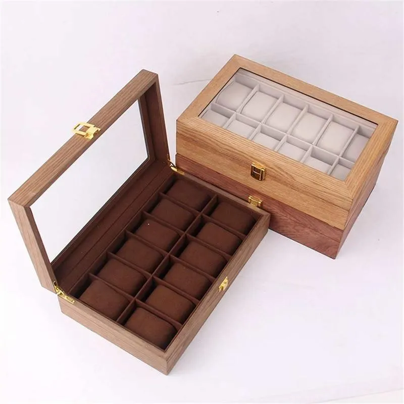 Retro Wooden Watch and Jewelry Collection Storage Organizer