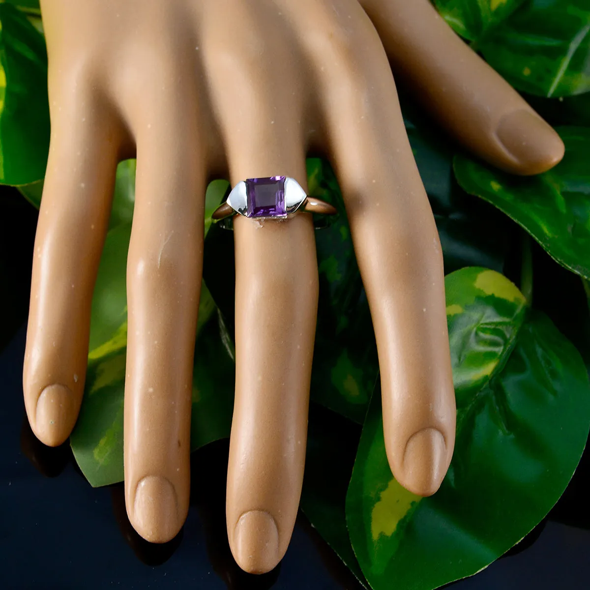 Riyo Charming Gems Amethyst 925 Sterling Silver Ring Children Day