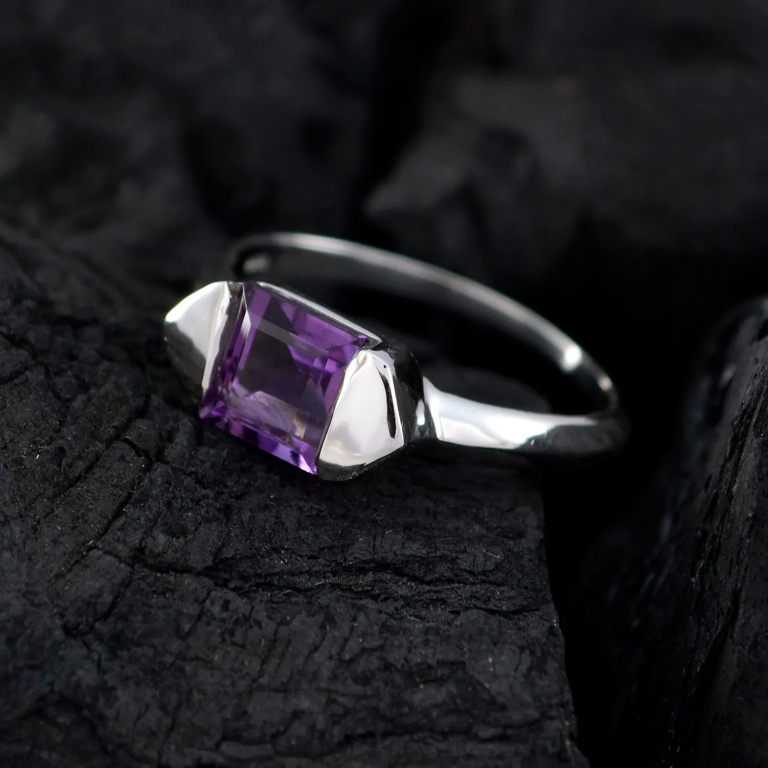 Riyo Charming Gems Amethyst 925 Sterling Silver Ring Children Day