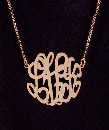 Rose Gold Petite Monogram Split Chain Necklace