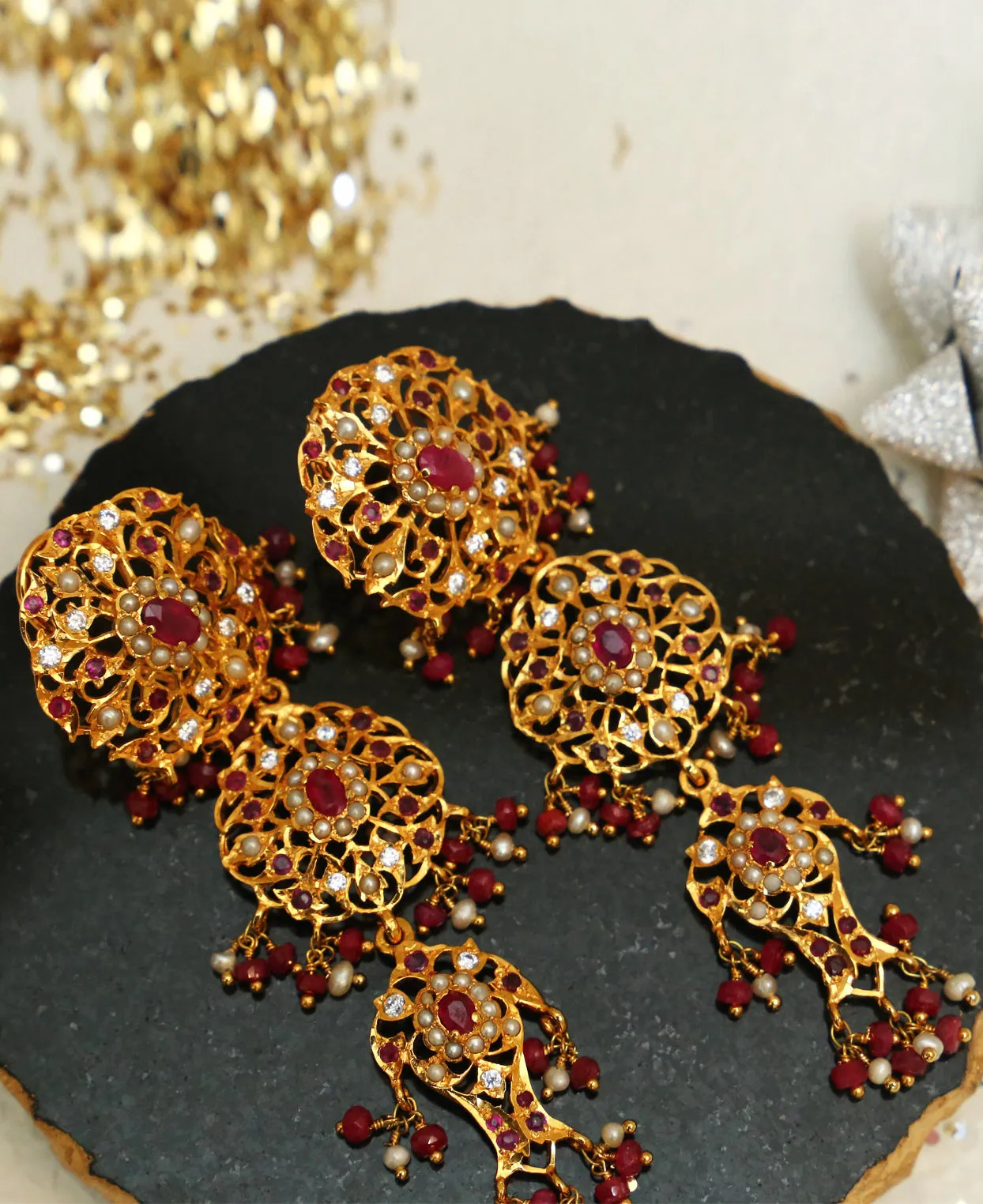 Ruby Hyderabadi Earrings