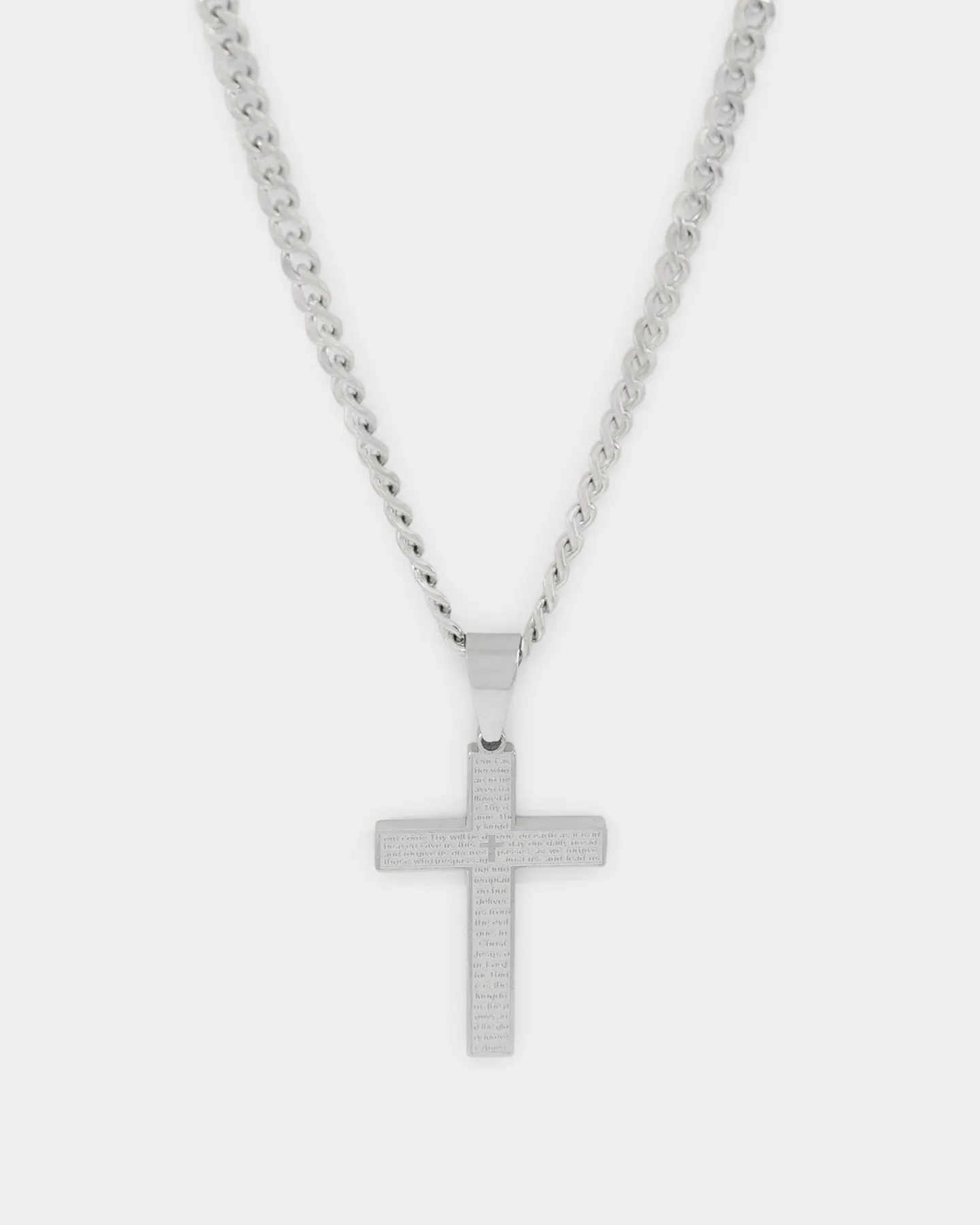 Saint Morta Textured Cross Pendant White Gold