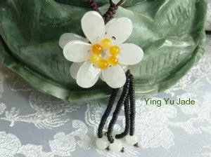 Sale-Mei  Beautiful Double Flowers Jadeite Necklace (BJNECK-42)