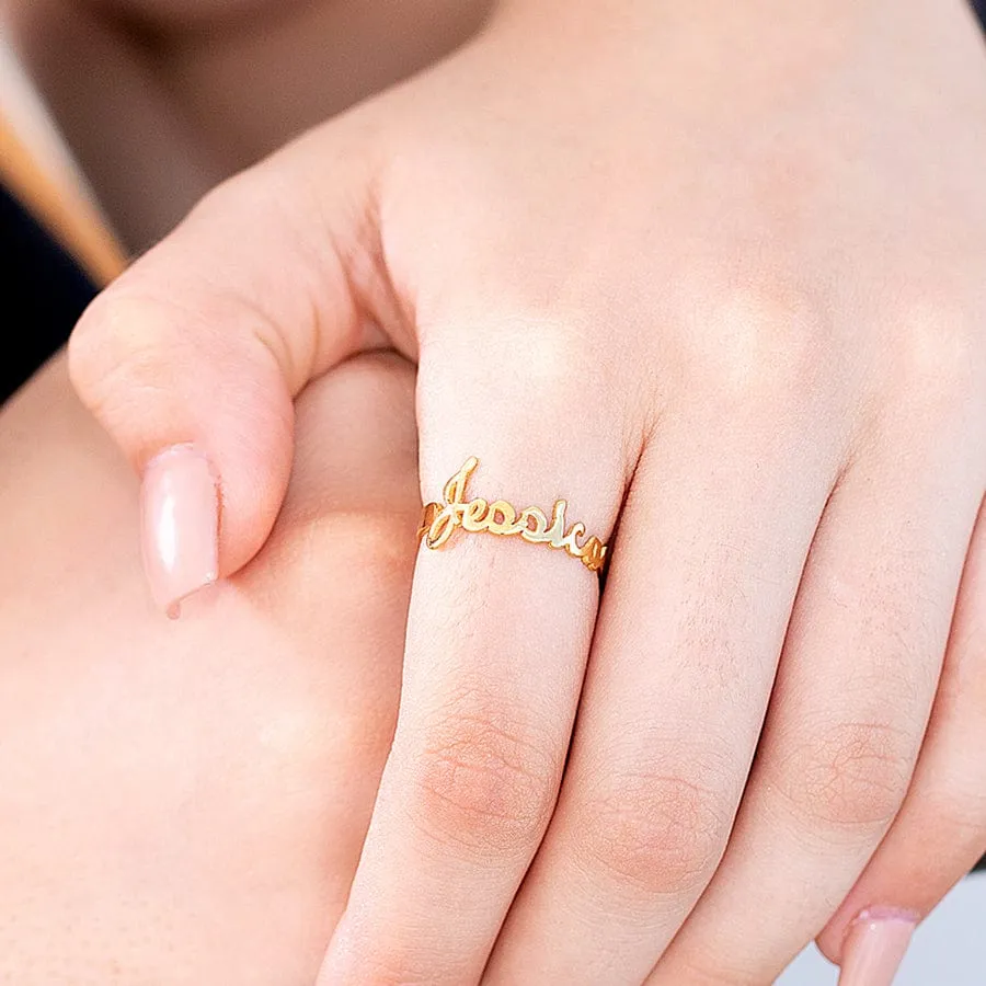 Script Style Name Ring