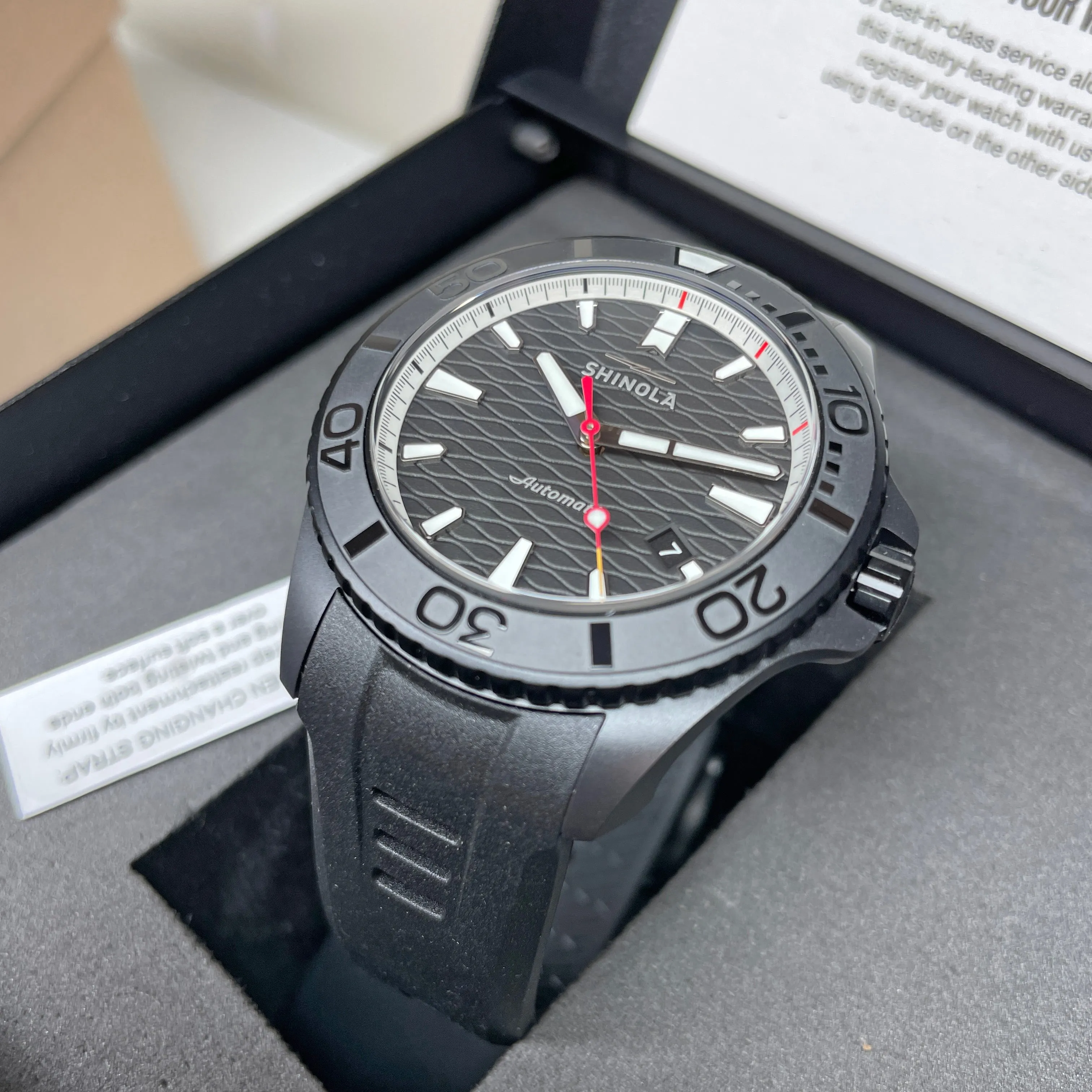 Optimized Title: Black Shinola 43mm Ceramic Monster Automatic Watch (Model: S0120274078)