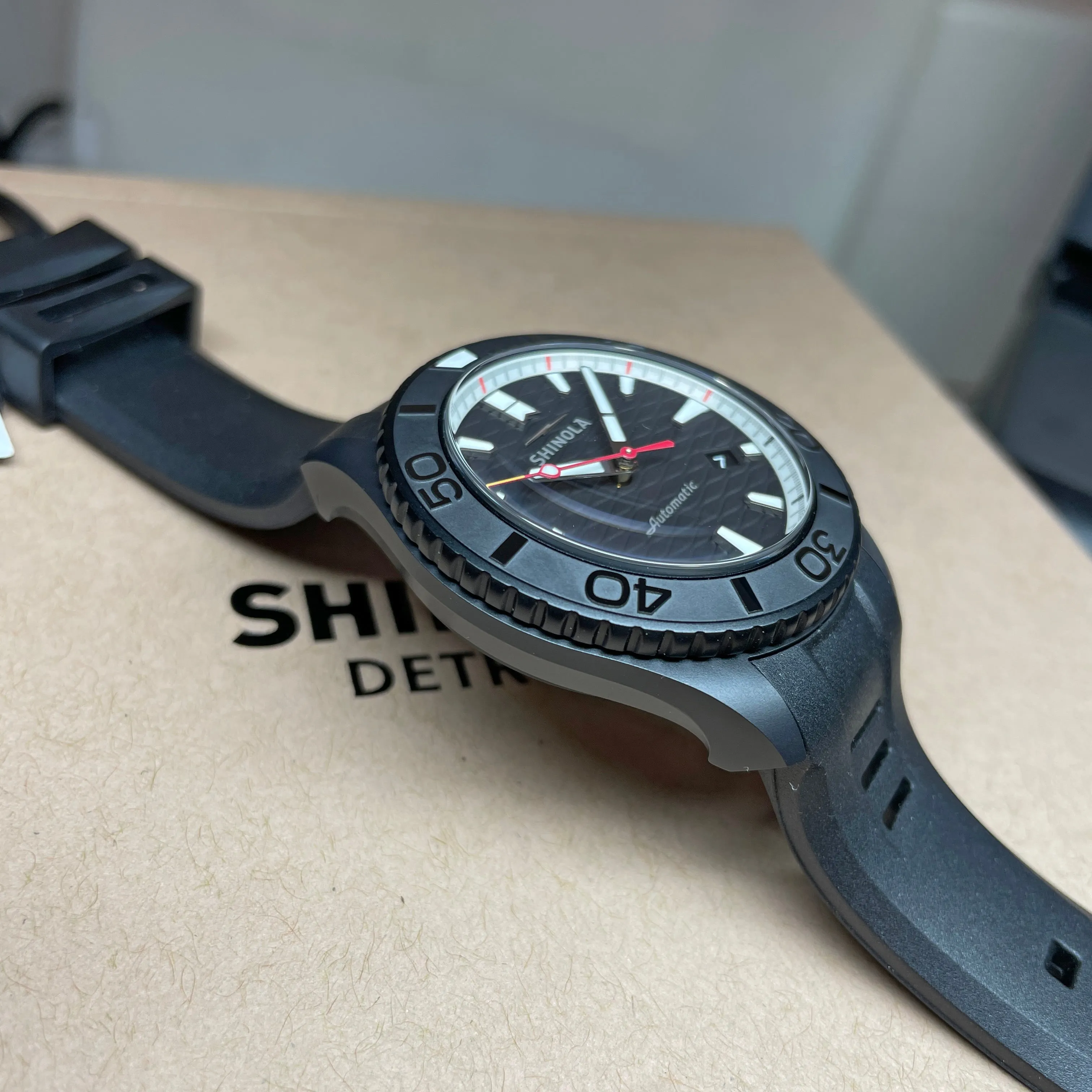 Optimized Title: Black Shinola 43mm Ceramic Monster Automatic Watch (Model: S0120274078)