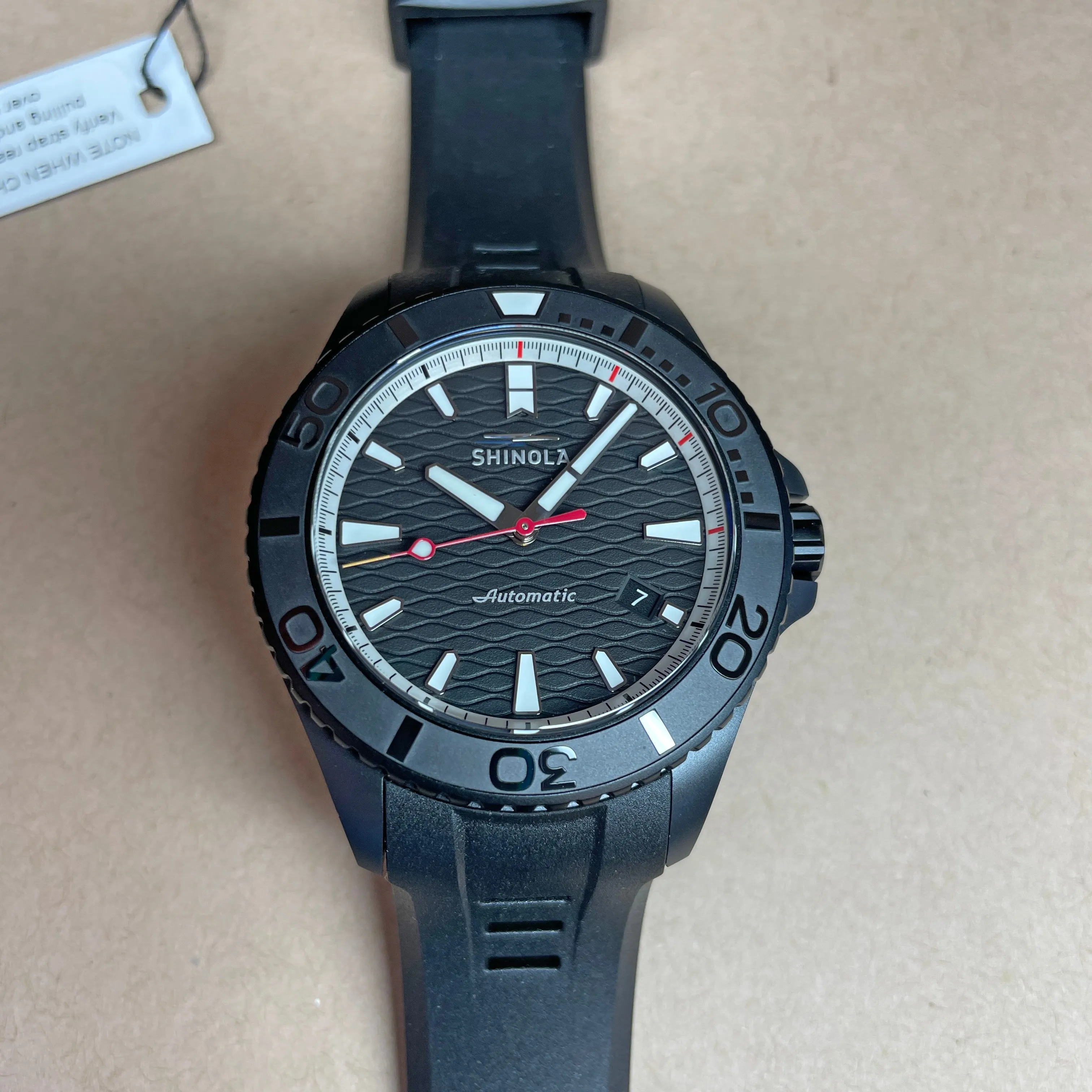 Optimized Title: Black Shinola 43mm Ceramic Monster Automatic Watch (Model: S0120274078)