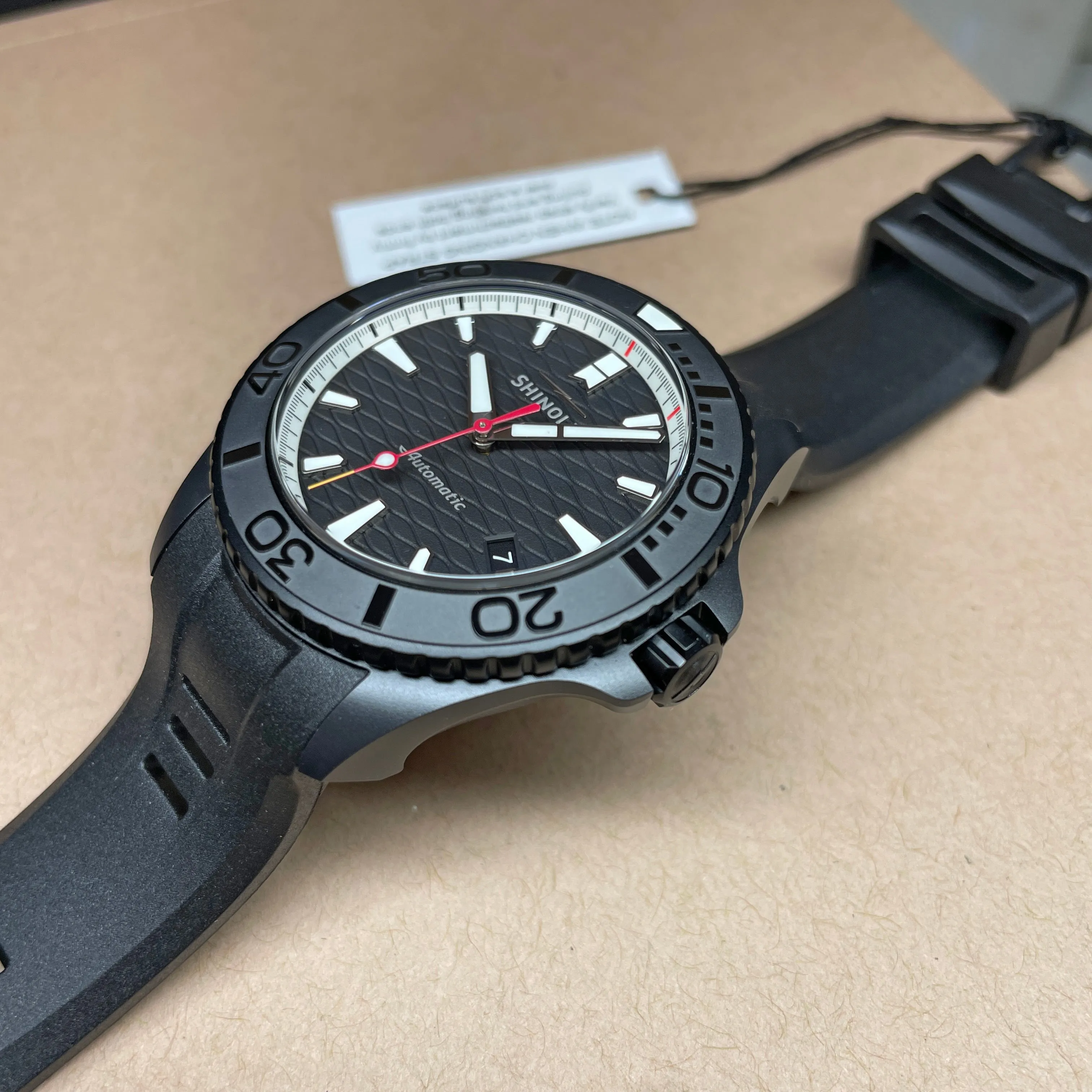 Optimized Title: Black Shinola 43mm Ceramic Monster Automatic Watch (Model: S0120274078)