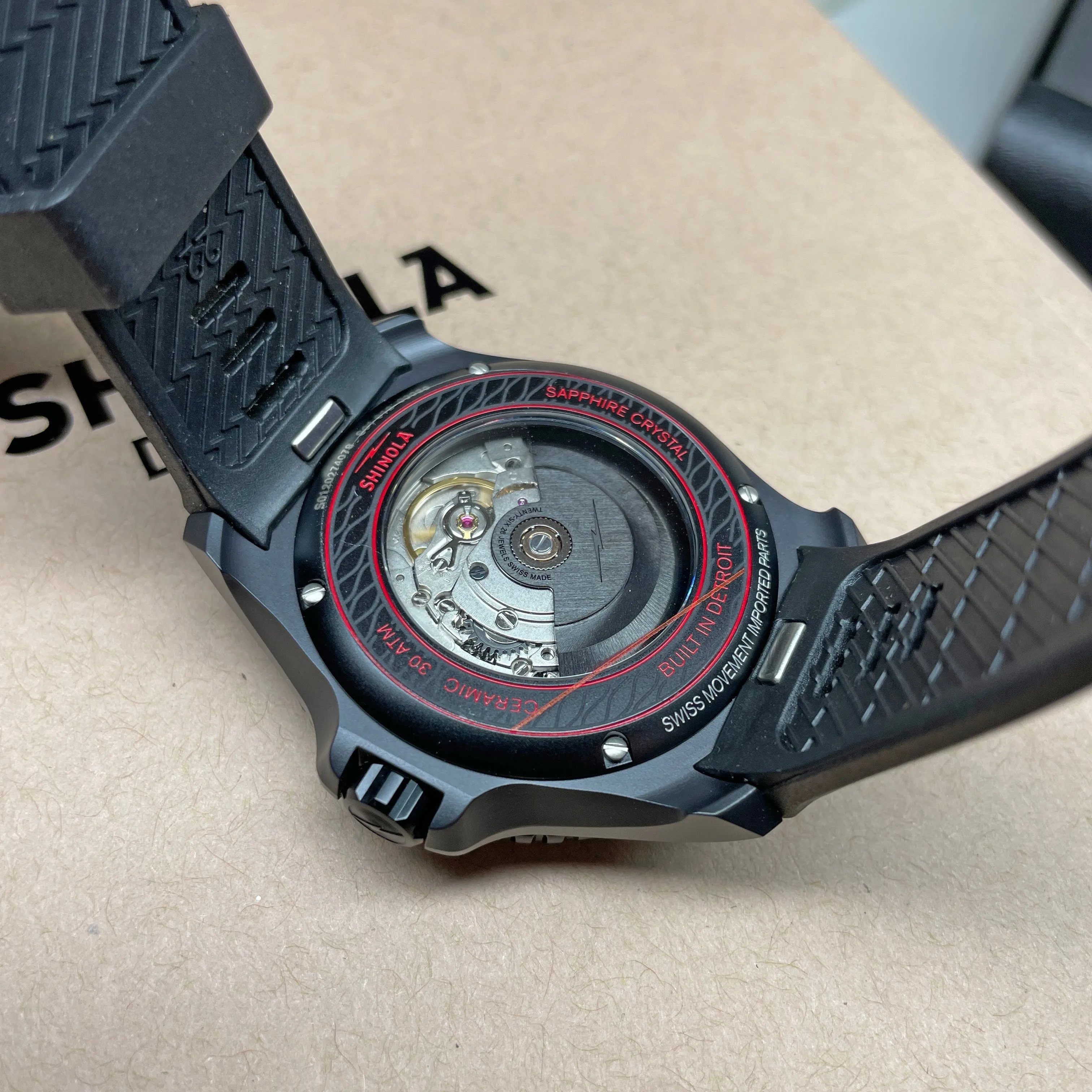 Optimized Title: Black Shinola 43mm Ceramic Monster Automatic Watch (Model: S0120274078)