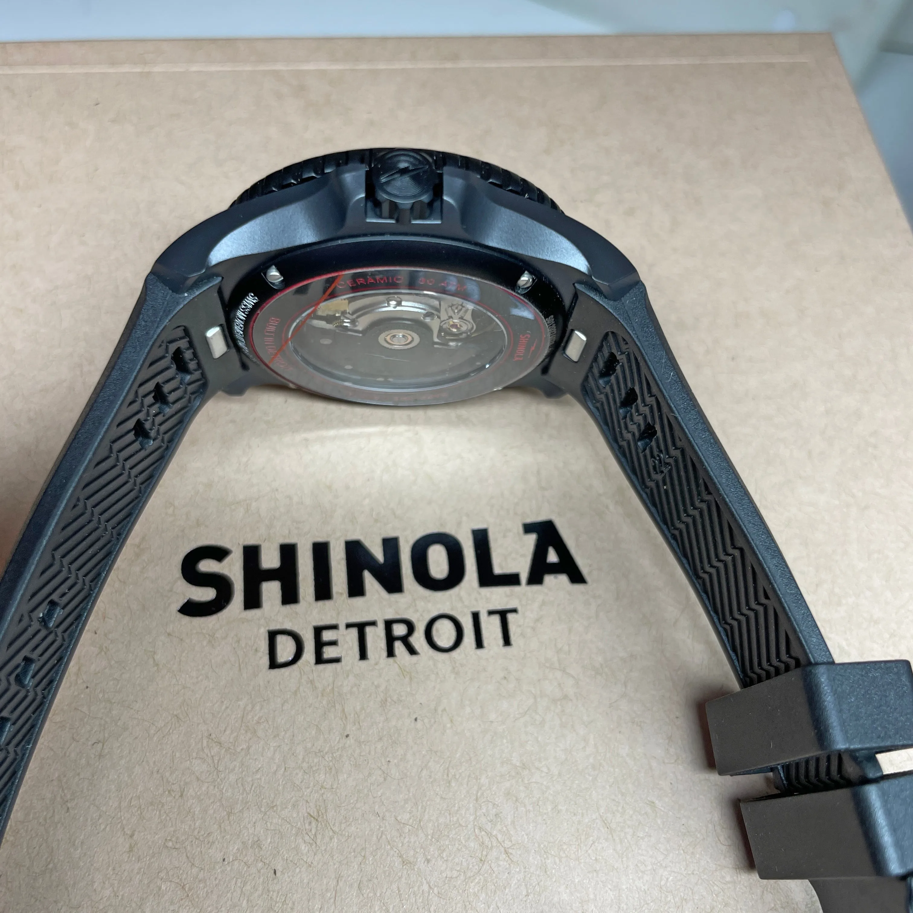 Optimized Title: Black Shinola 43mm Ceramic Monster Automatic Watch (Model: S0120274078)