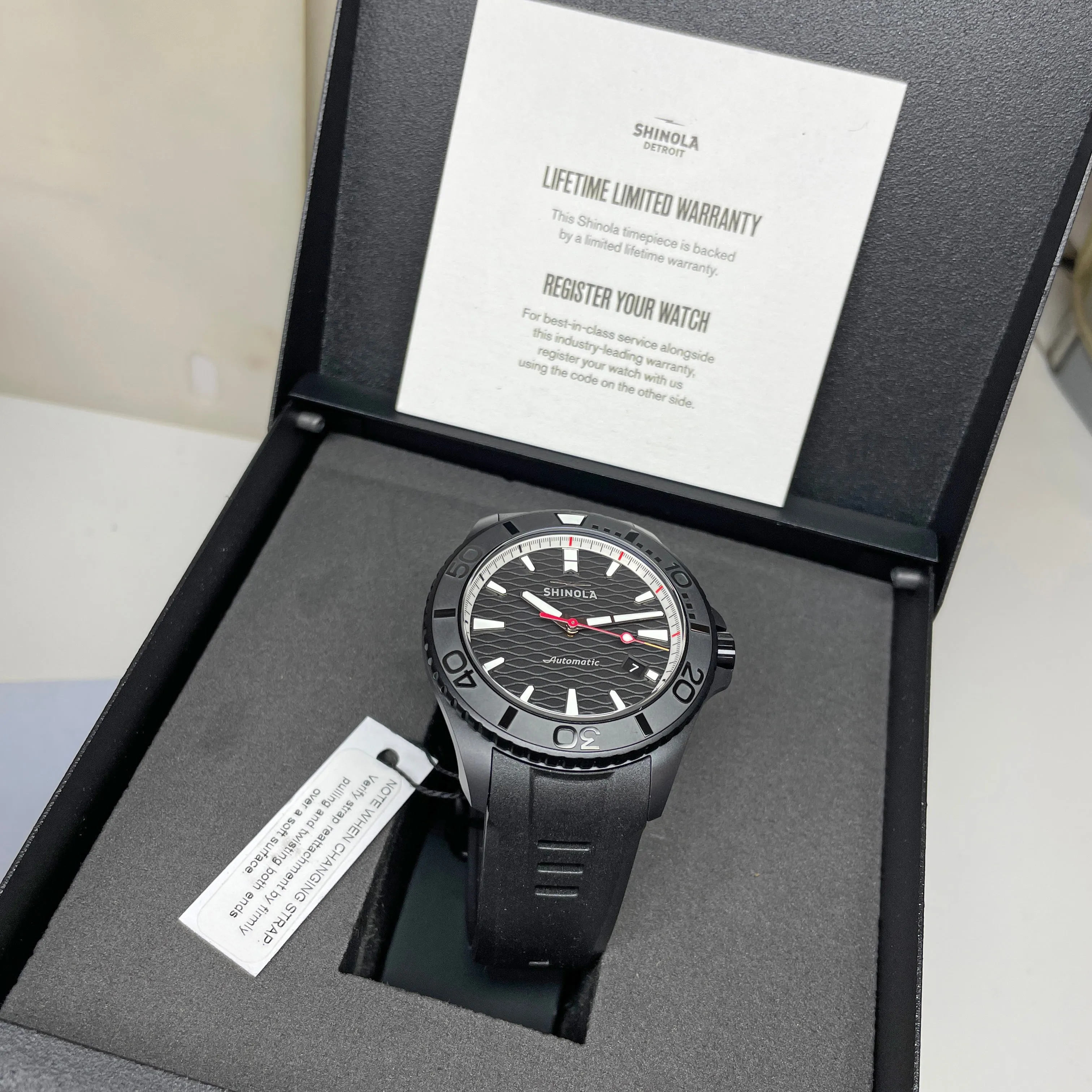 Optimized Title: Black Shinola 43mm Ceramic Monster Automatic Watch (Model: S0120274078)