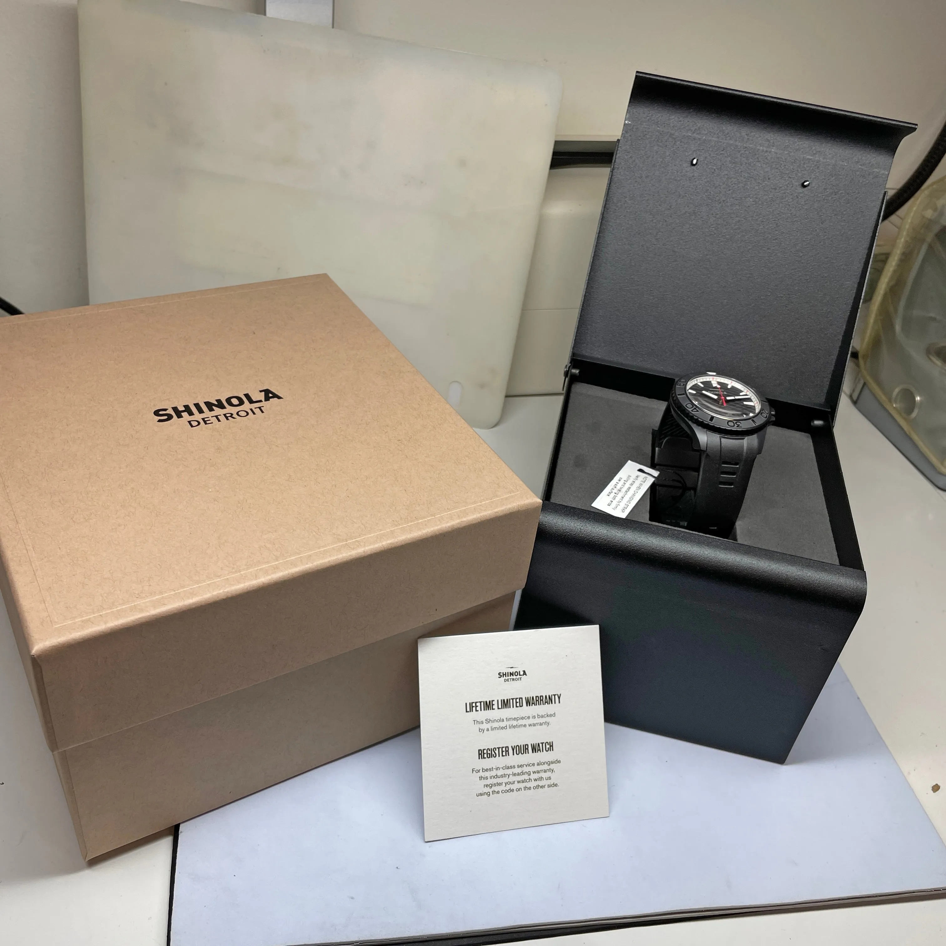 Optimized Title: Black Shinola 43mm Ceramic Monster Automatic Watch (Model: S0120274078)